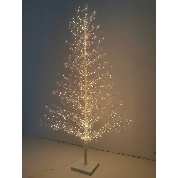 47in/70in White Birch Tree with LED Lights Indoor Use Only