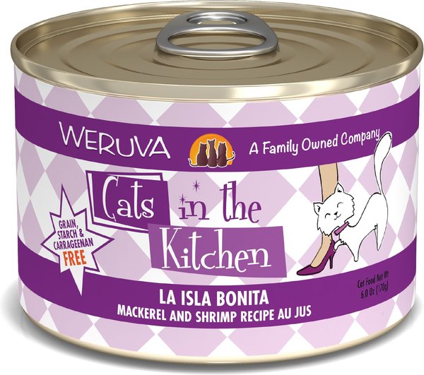 Weruva Cats in the Kitchen La Isla Bonita Mackerel and Shrimp Au Jus Grain-Free Canned Cat Food