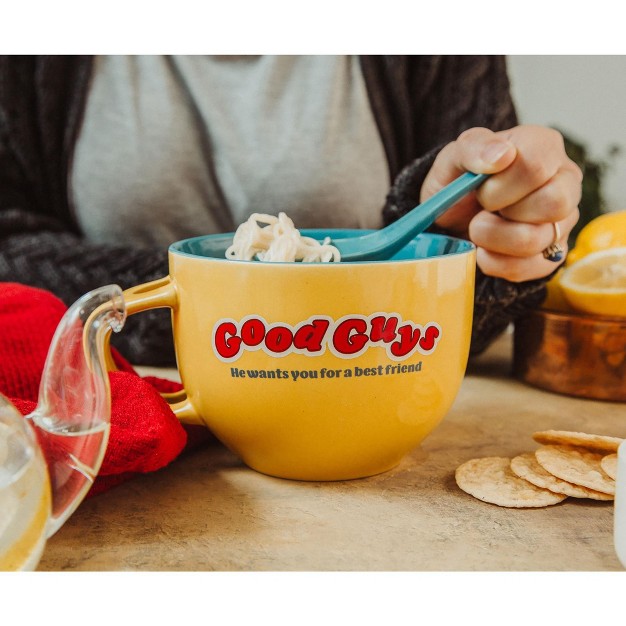 Ceramic Soup Mug With Spoon Holds 24 Ounces