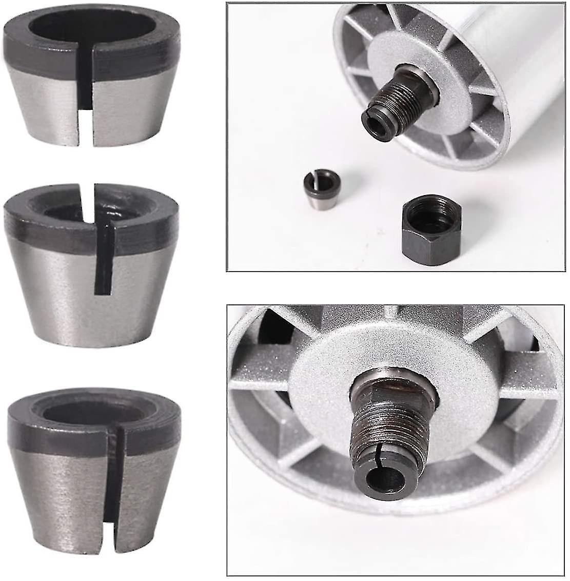 3pcs Collet Set Engraving Machine Collet Chuck Adapter Collets Chuck 6.35mm 8mm 6mm For Electric Cutting Machine Router Bit Chuck