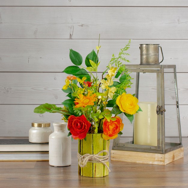 Potted Ranunculus And Rose Floral Spring Table Top Decoration