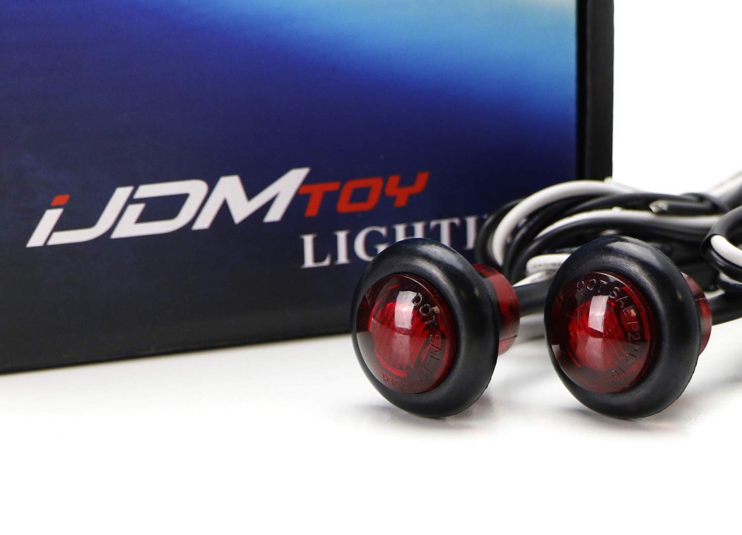 iJDMTOY Pair Rear Mount Spare Tire Lug Nut Insert Red 3rd LED Brake Light Kit Compatible With Jeep Wrangler TJ JK JL