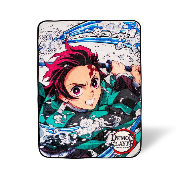 Just Funky Demon Slayer Tanjiro Kamado Fleece Throw Blanket 45 X 60 Inches