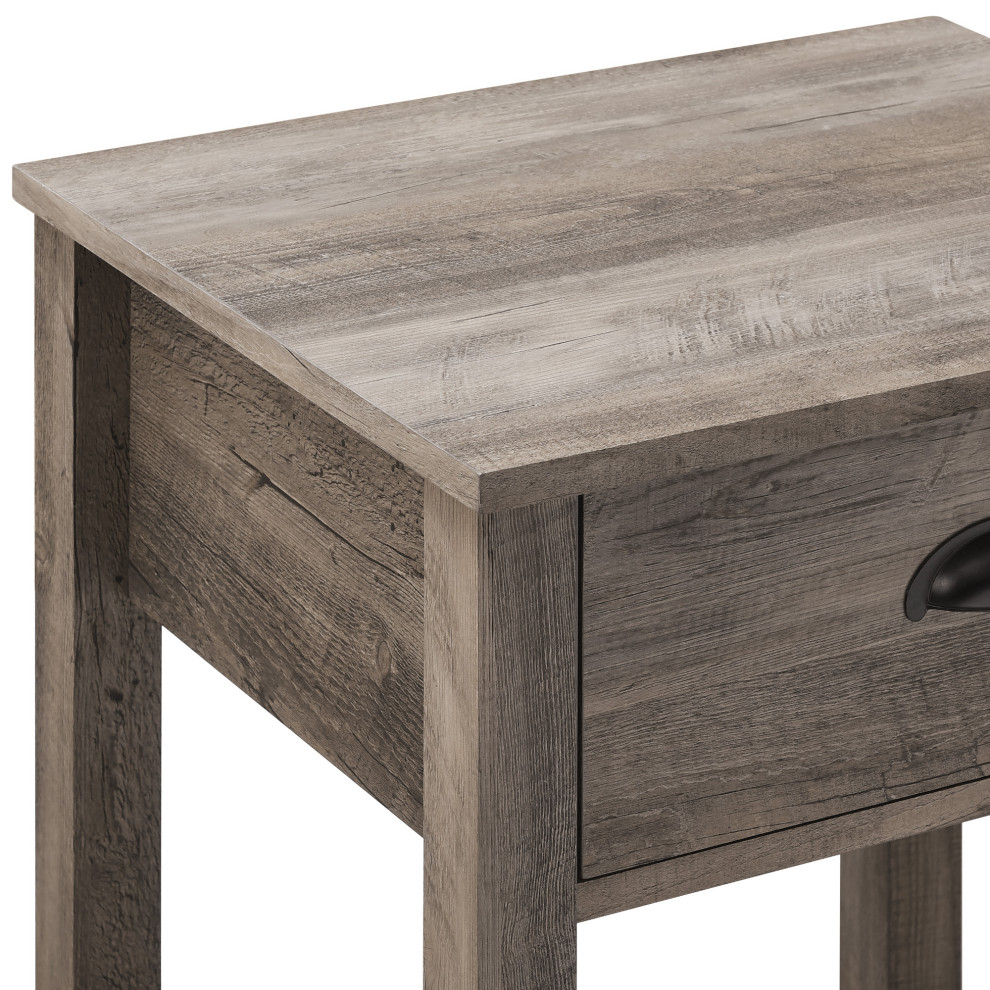 18 quotCountry Single Drawer Side Table  Gray Wash   Transitional   Side Tables And End Tables   by Walker Edison  Houzz