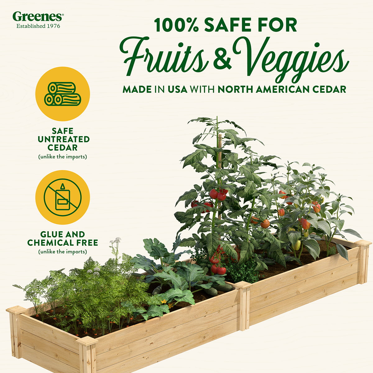 Greenes Fence Cedar Raised Garden Bed, Multiple Sizes