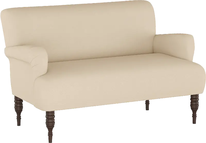 Clara Linen Tan Settee - Skyline Furniture