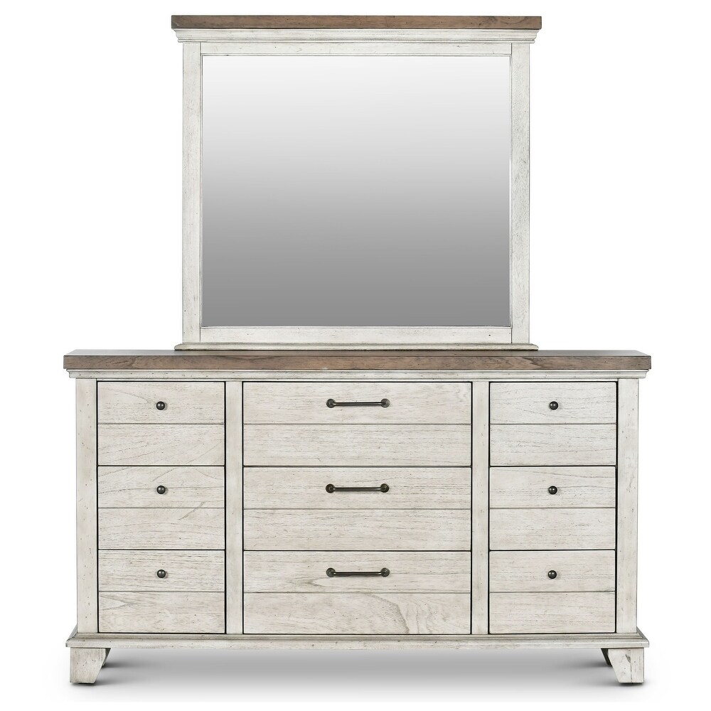 The Gray Barn Overlook Two tone Dresser and Mirror