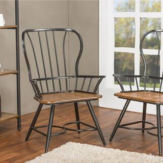 Baxton Studio Elfrida Black Metal Dining Armchairs (Set of 2) 2PC-6127-HD