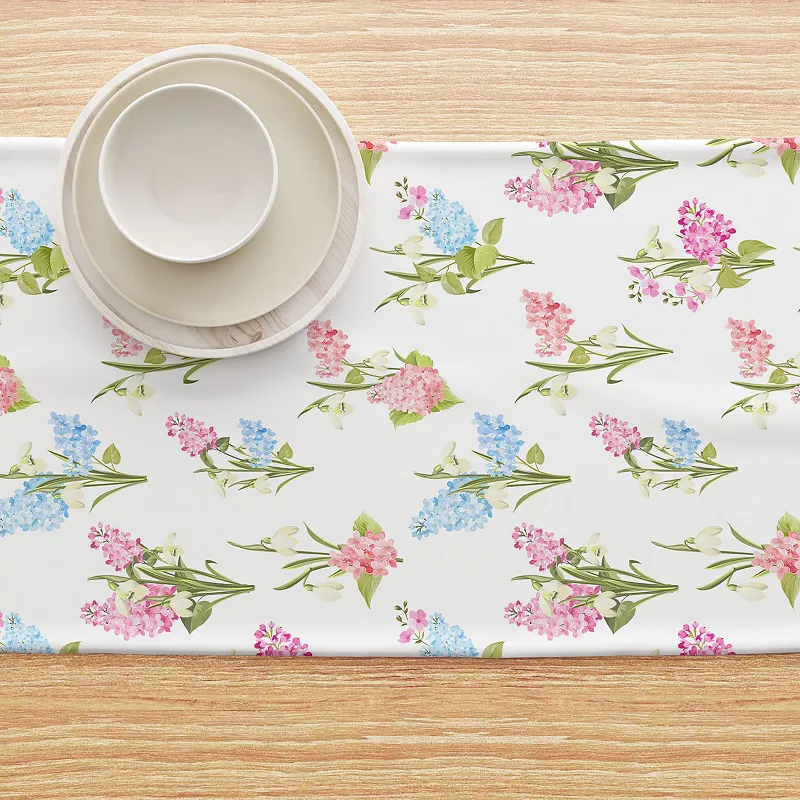 Table Runner， 100% Polyester， 14x108， Garden Grown Flowers