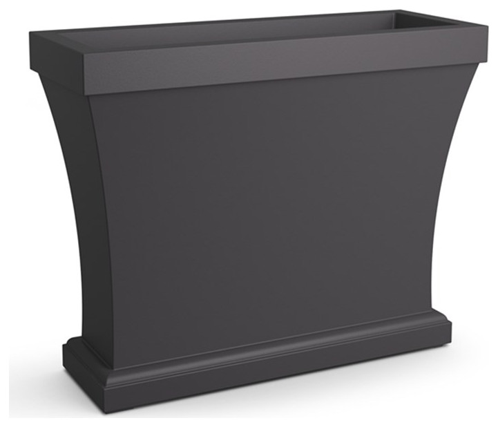 Mayne Bordeaux Traditional Polyethylene Resin Trough Planter in Graphite Gray   Transitional   Outdoor Pots And Planters   by Homesquare  Houzz