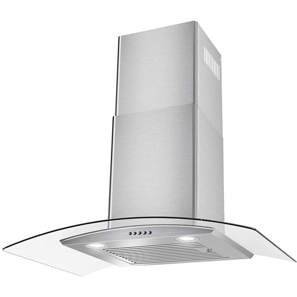 30 Inch Convertible Wall Mount Range Hood with Tempered Glass 3 Speed