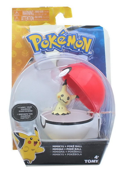 Pokemon Clip and Carry Poke Ball  2 Inch Mimikyu a...