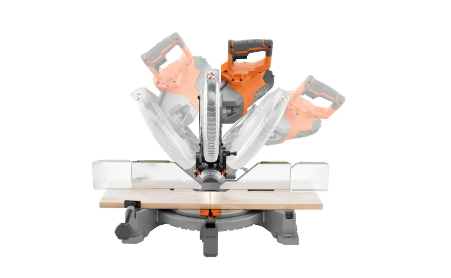 RIDGID R4113-AC9946 15 Amp 10 in. Dual Miter Saw with LED Cut Line Indicator with Universal Mobile Miter Saw Stand