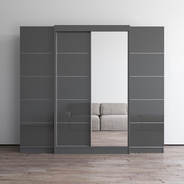 Aria 2D120-EXEX Wardrobe with 1 Mirror - - 37844227