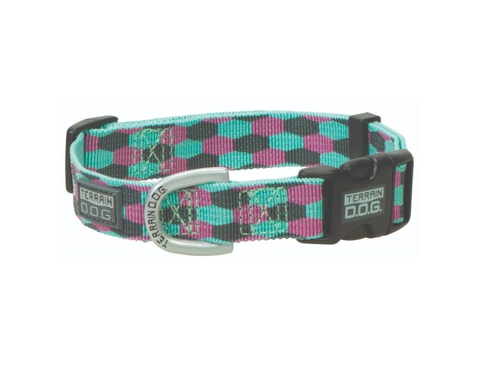 Terrain D.O.G. Patterned Snap-N-Go Adjustable Dog Collar， Medium， Honeycomb 07-0851-C9