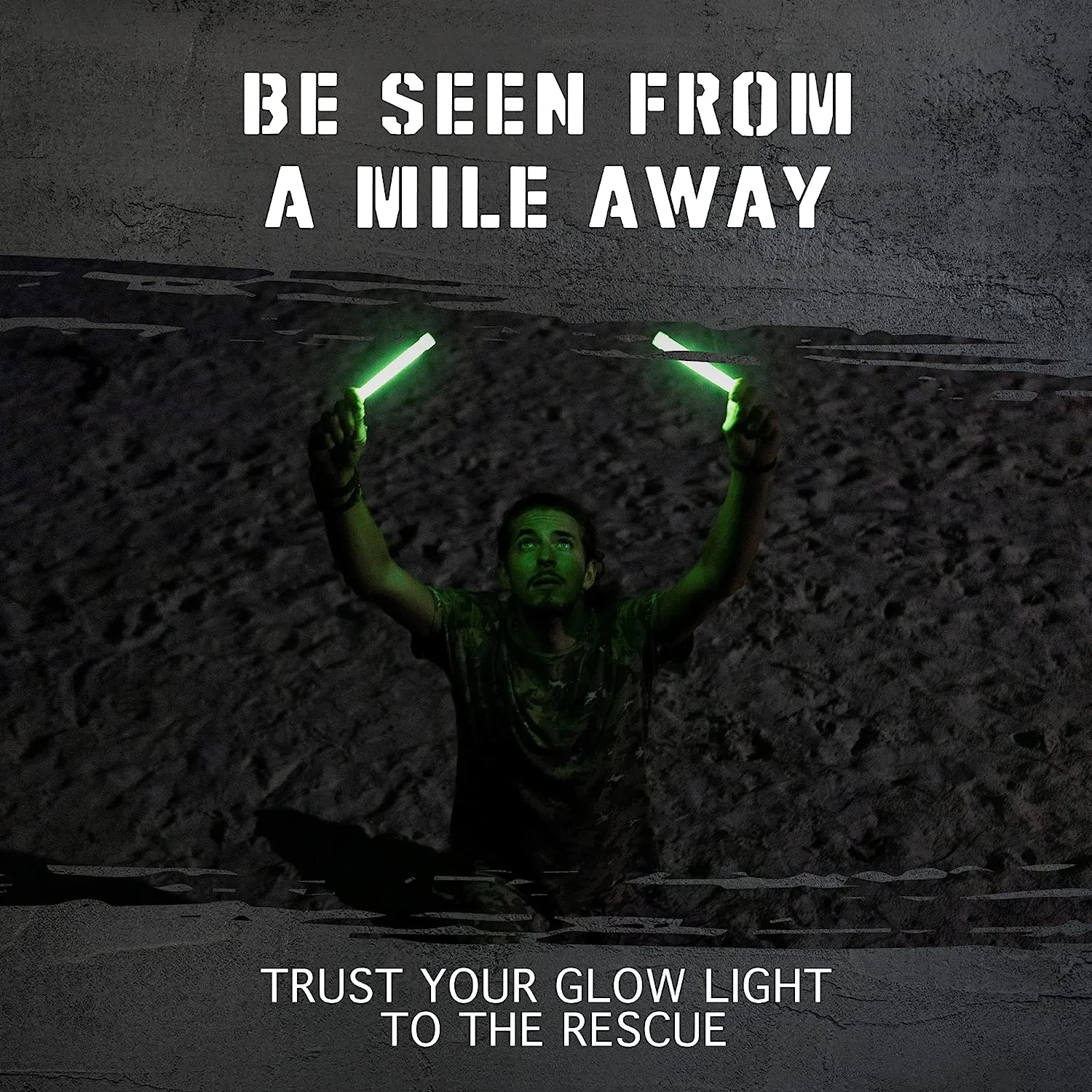 Emergency Glow Sticks with 12 Hours Duration, Individually Wrapped Industrial Grade Glowsticks for Survival Gear, Camping Lights, Power Outages and Military Use