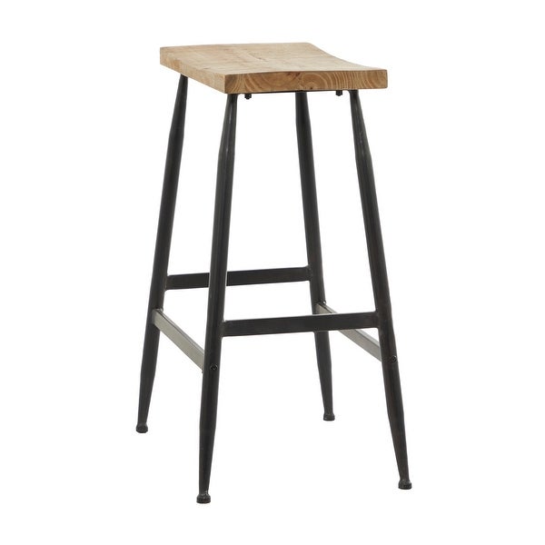 Black Metal Industrial Counter Stool