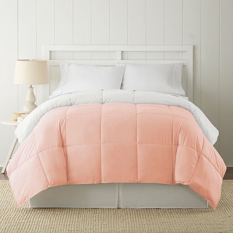 Solid Down-Alternative Reversible Comforter