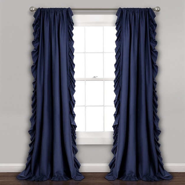 Reyna Window Curtain Panels Navy 54x95 Set