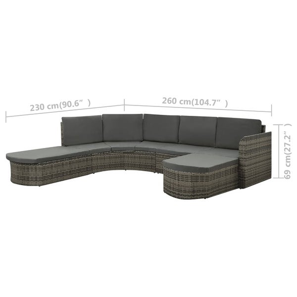 4 Piece Patio Lounge Set with Cushions Poly Rattan Gray - Overstock - 36363570