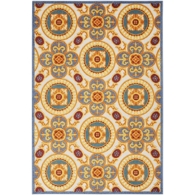 Nourison Aloha Contemporary Medallion Outdoor Rug