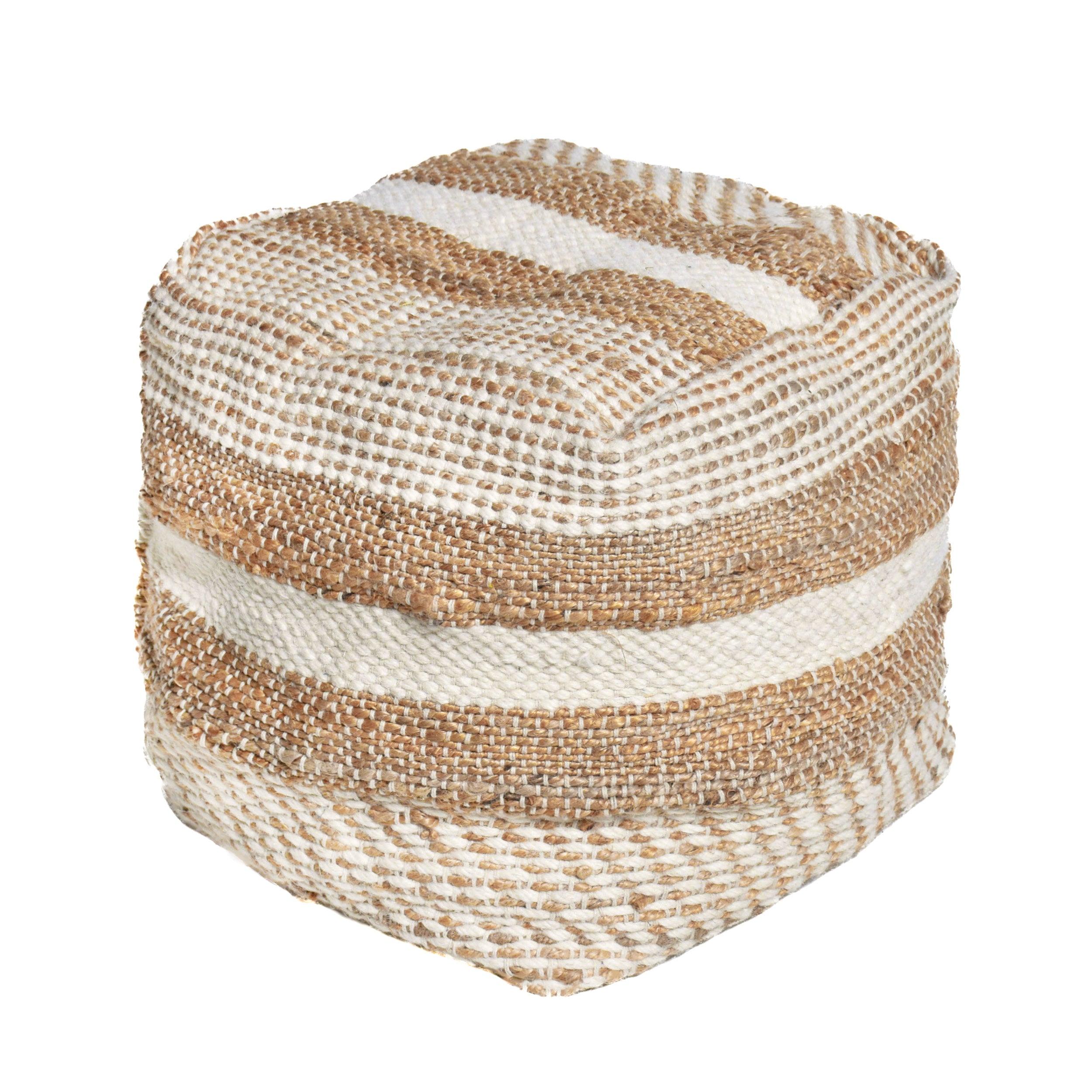 Lola Boho Handcrafted Fabric Cube Pouf