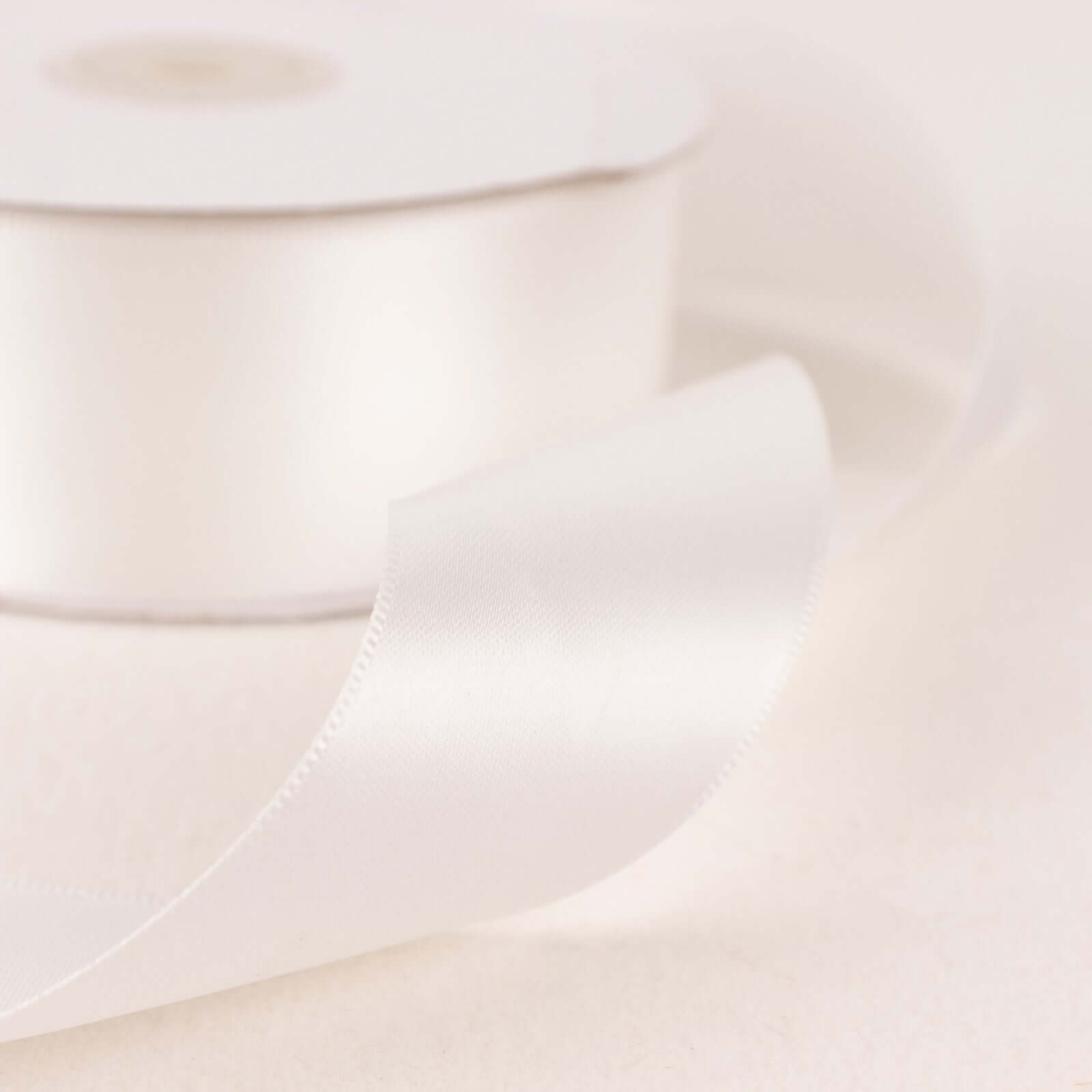 White Single Face Decorative Satin Ribbon 50 Yards 1.5