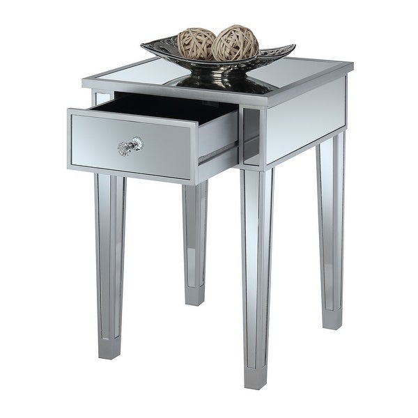 Silver Orchid Talmadge Mirrored 1 Drawer End Table