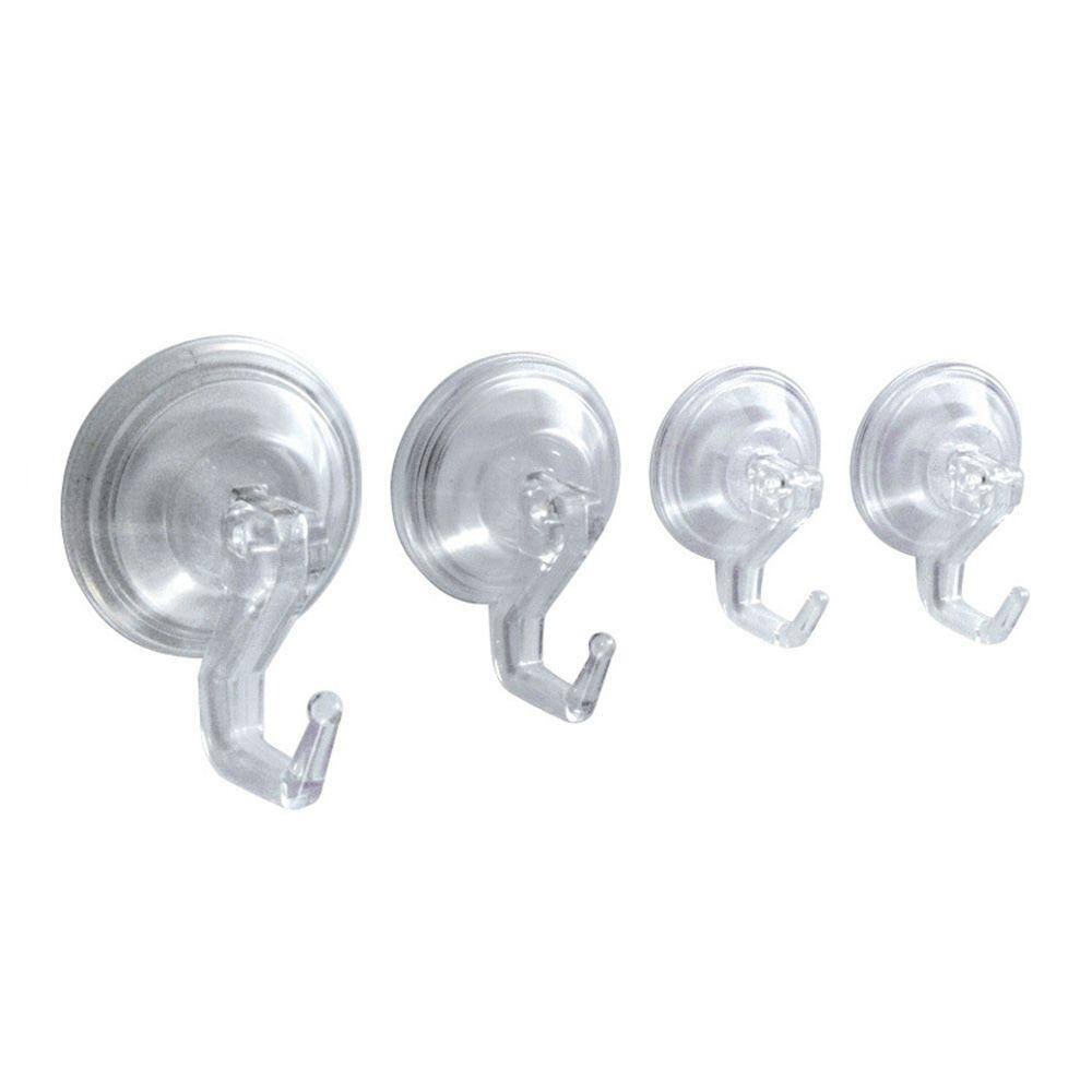 interDesign Power-Lock Suction 4-Hook Combo Pack in Clear 18128CX