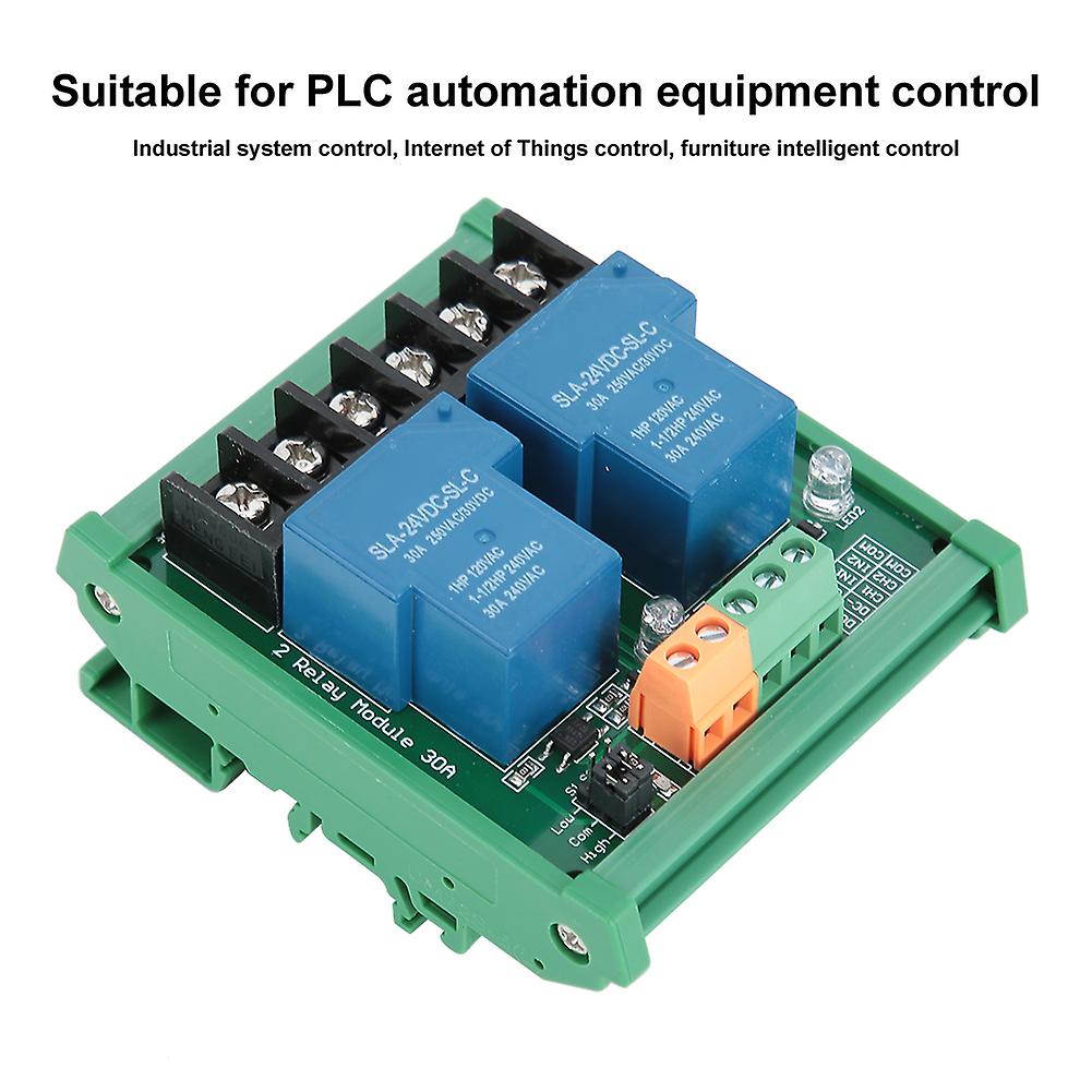 2 Channel 30a 24v Relay Module With Opto-couplers Isolation Support Low/high Level Trigger