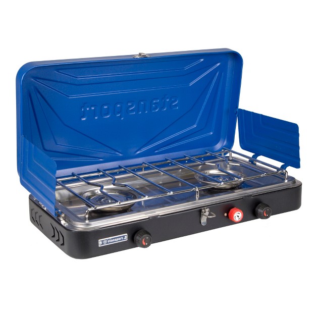 Stansport Double Burner Propane Stove Blue