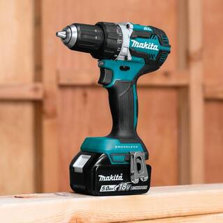 Makita 18V LXT Lithium-Ion Compact Brushless Cordless 12 in. Driver-Drill Kit with Two 5.0 Ah Batteries Charger Bag XFD12T