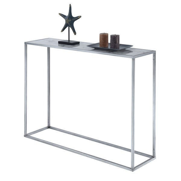 Silver Orchid Hasmik Rectangular Faux Marble Console Table