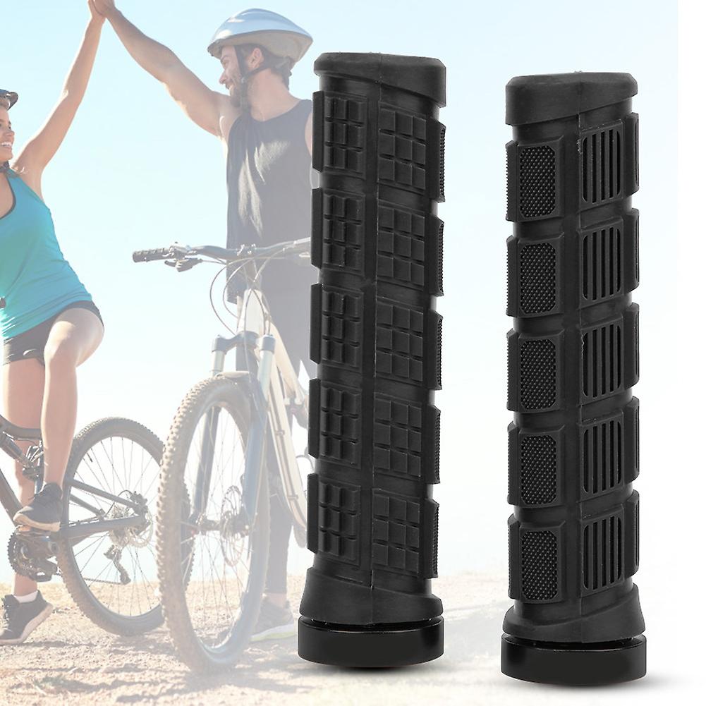 1 Pair Rubber Bicycle Cycling Handle Bar Anti-slip Grips Lock On Mountain Bike Handlebar Gripblack