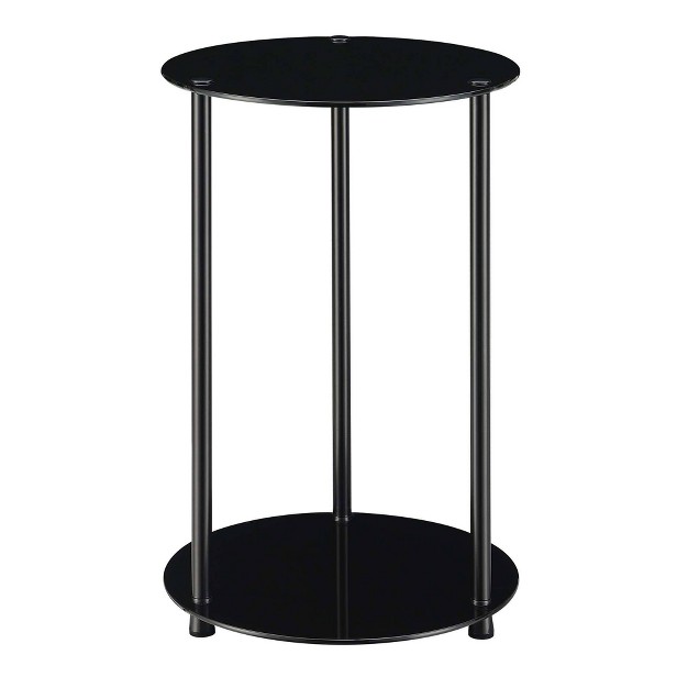 Designs2go Classic Glass 2 Tier Round End Table Breighton Home