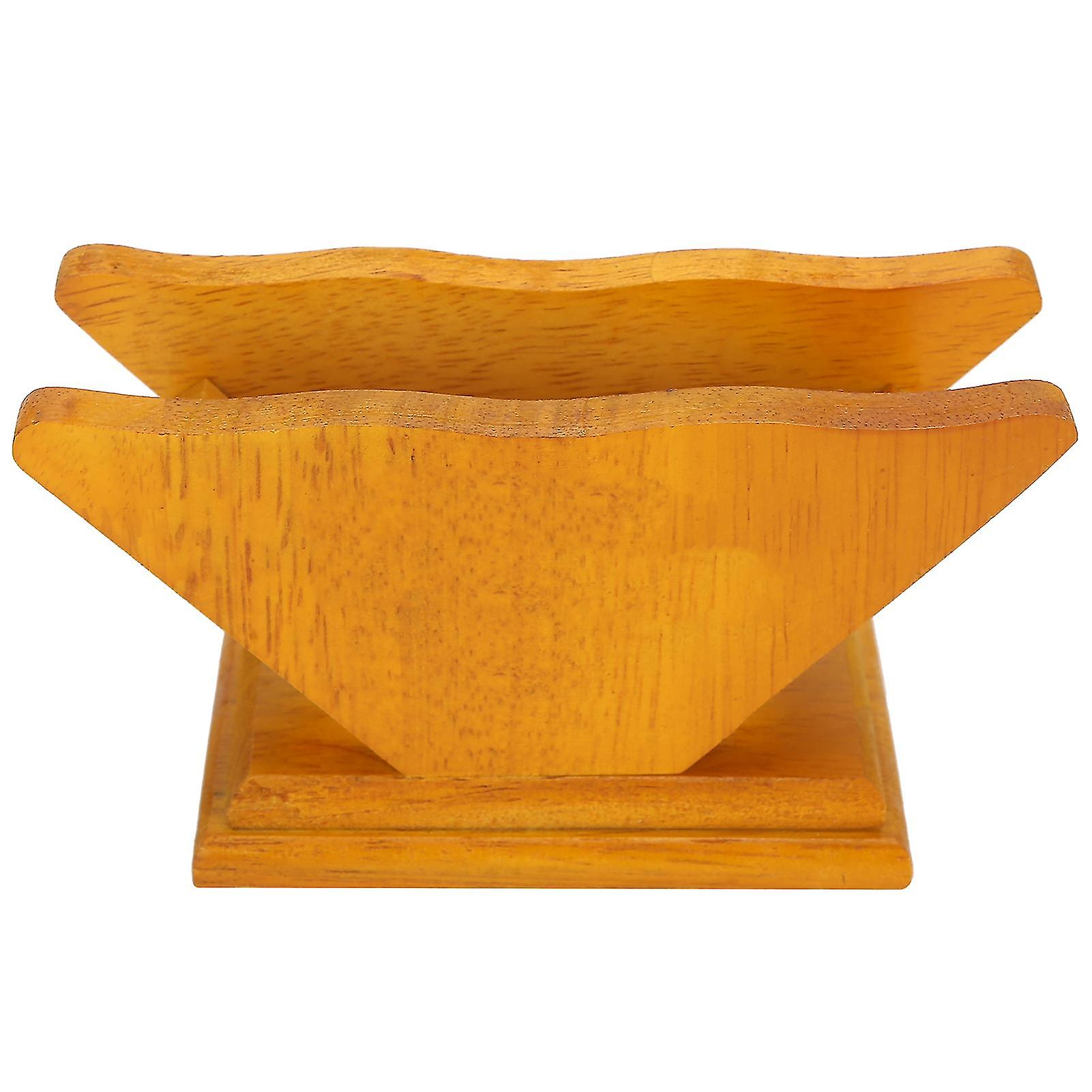 Coffee Filter Paper Holder Countertop Reusable V shaped Wooden Storage Container Dispenser