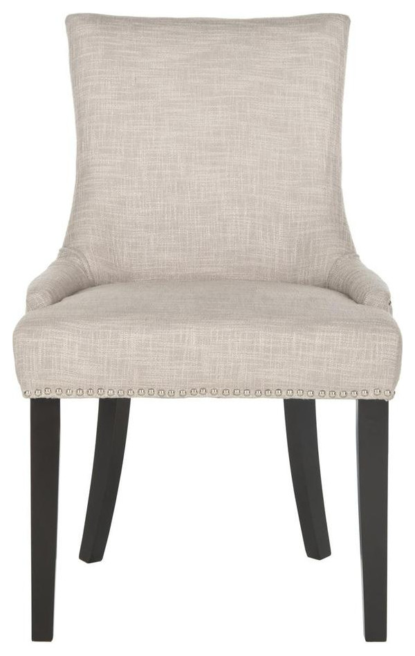 De De 19  x27 x27h Dining Chair set of 2 Silver Nail Heads Grey   Transitional   Dining Chairs   by Peachtree Fine Furniture  Houzz