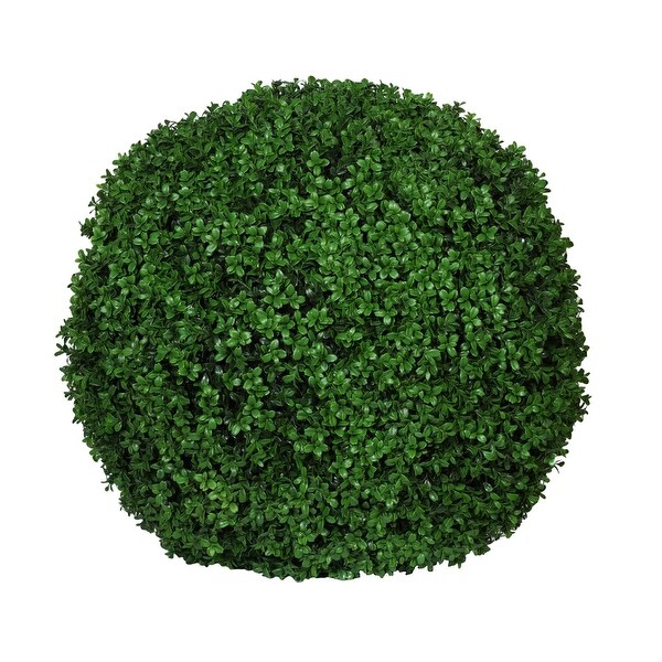 Pottery Pots Boxwood Medium Plastic Indoor Outdoor Round Artificial Plant，27.6 Inch Diameter，Green