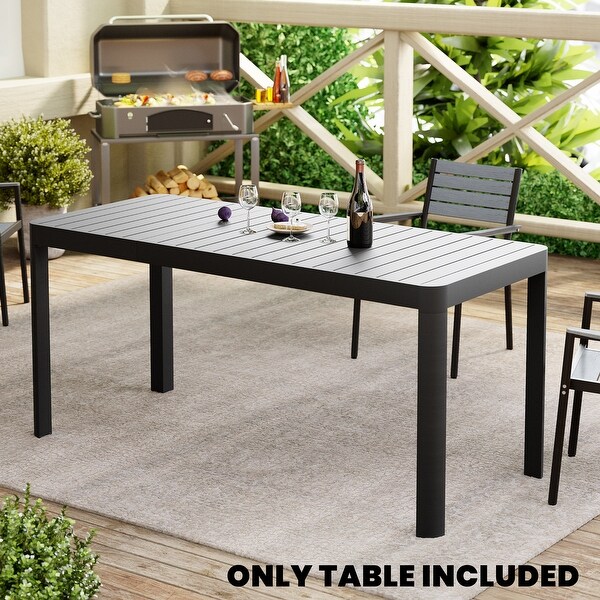 Outdoor Patio Expandable Rectangular Aluminum Dining Table