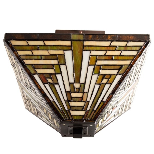 -style Frank Lloyd Wright Mission Ceiling Lamp