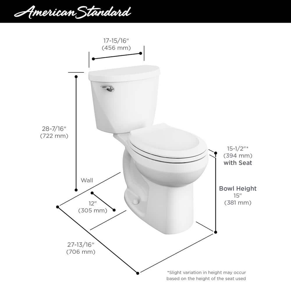 American Standard Reliant 2Piece 128 GPF Single Flush Round Toilet with Slow Close Seat in White