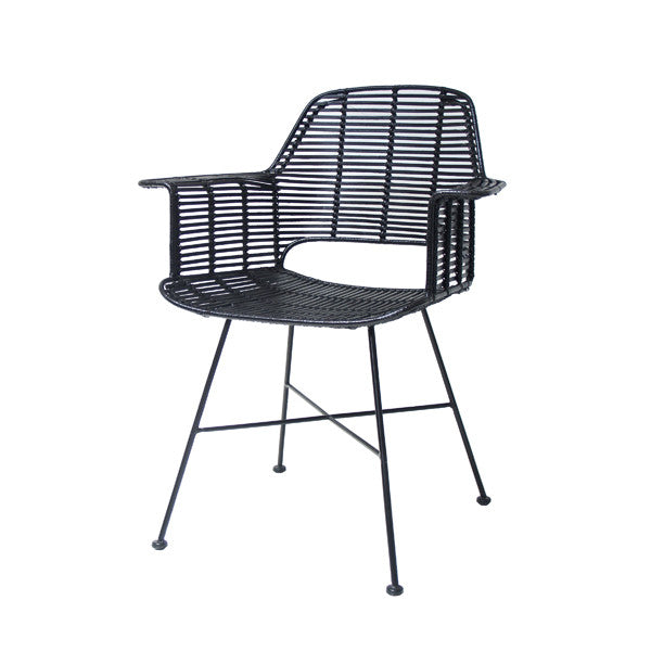 Rattan tub chair - black