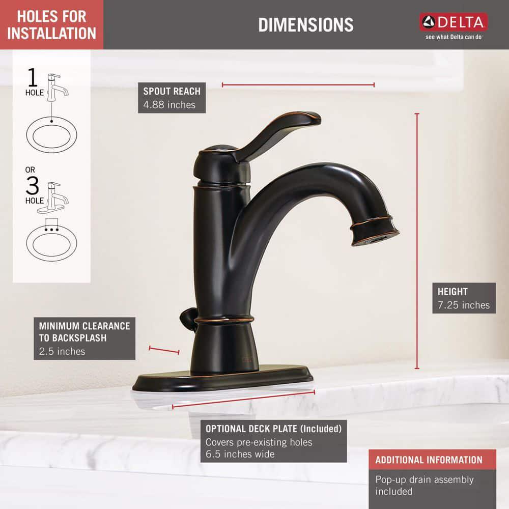 Delta Porter Single Hole SingleHandle Bathroom Faucet in Oil Rubbed Bronze