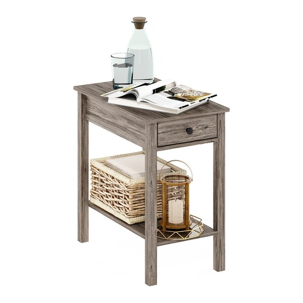 Furinno Classic Rectangular Side Table with Drawer