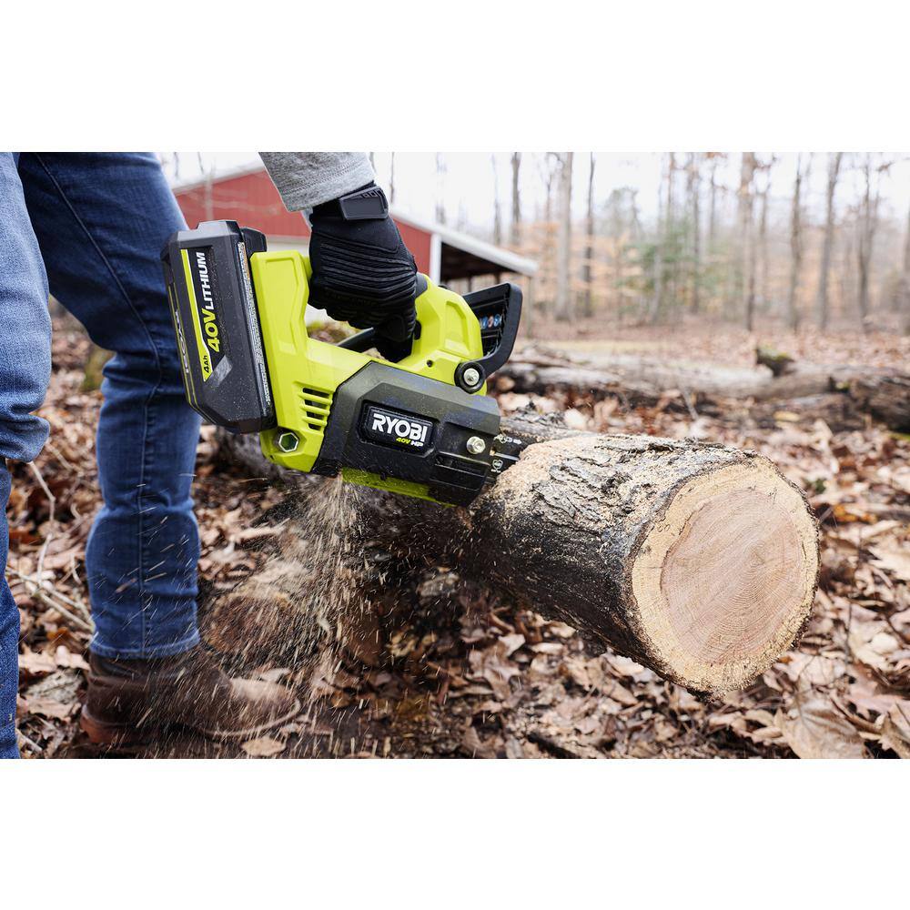 RYOBI 40V HP Brushless 12 in. Top Handle Battery Chainsaw (Tool Only) RY40509BTL