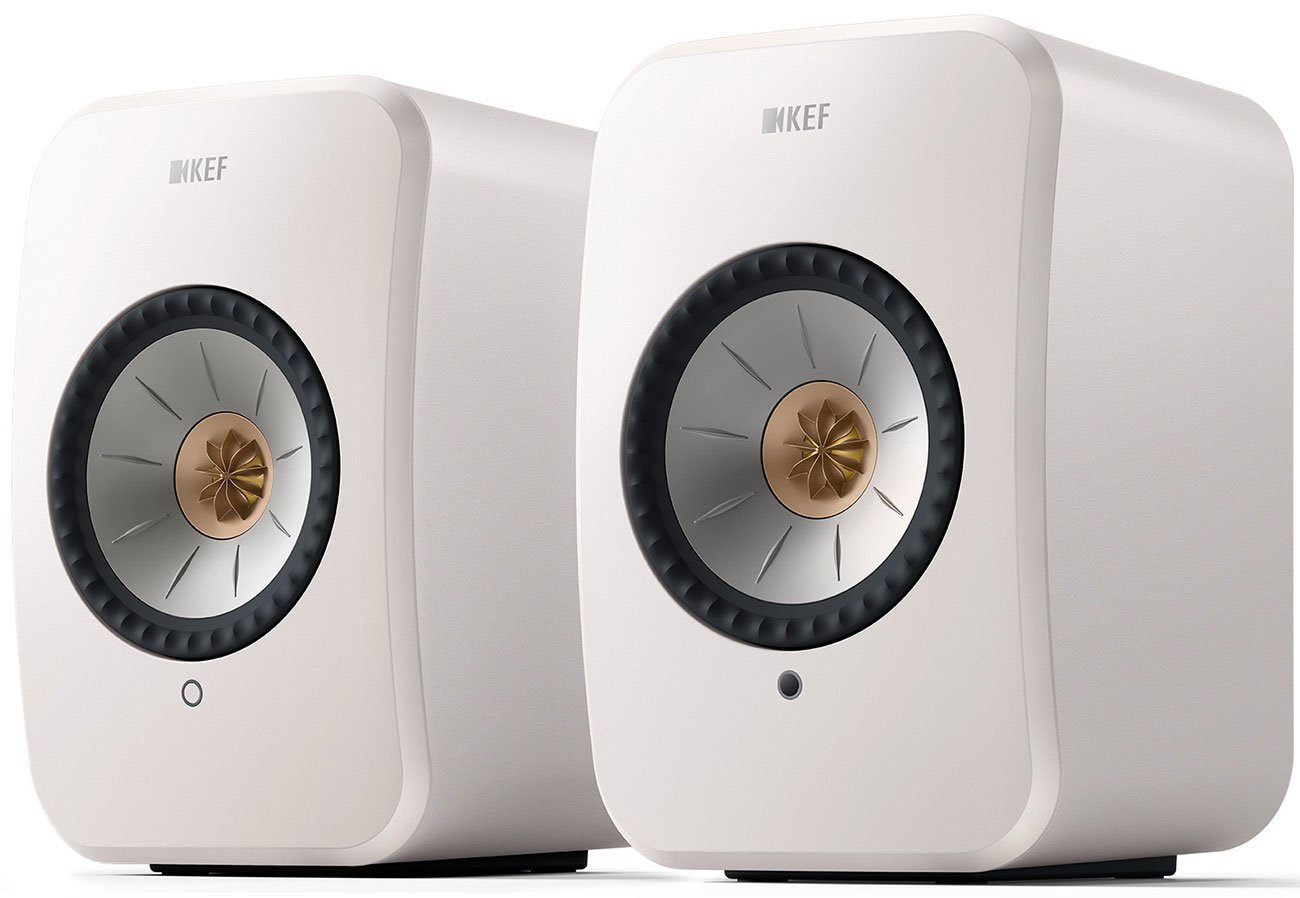 KEF LSX II Mineral White Wireless Bookshelf Speakers (Pair)