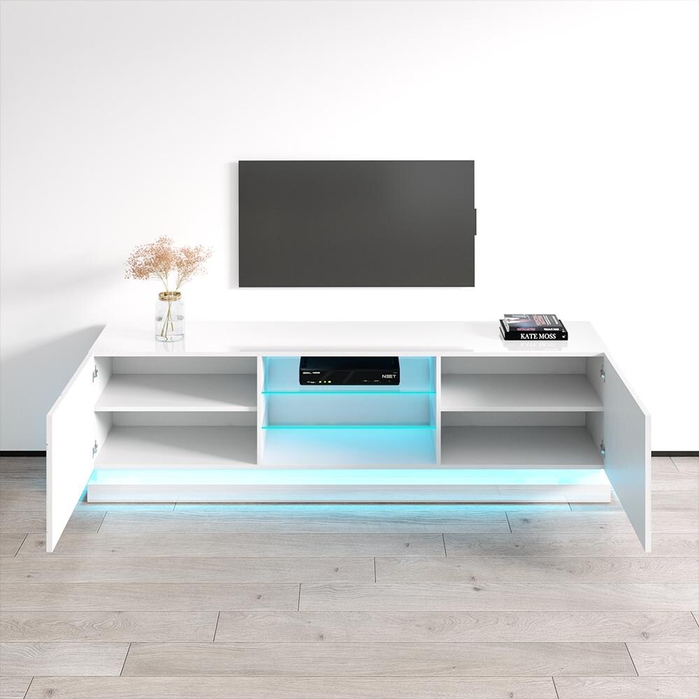 Qiu Modern Glossy White 63  OR 79 inch TV Console