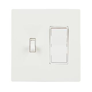 Hampton Bay Maple Hill 2-Gang 1-Toggle 1-DecoratorRocker Wall Plate - White 805484