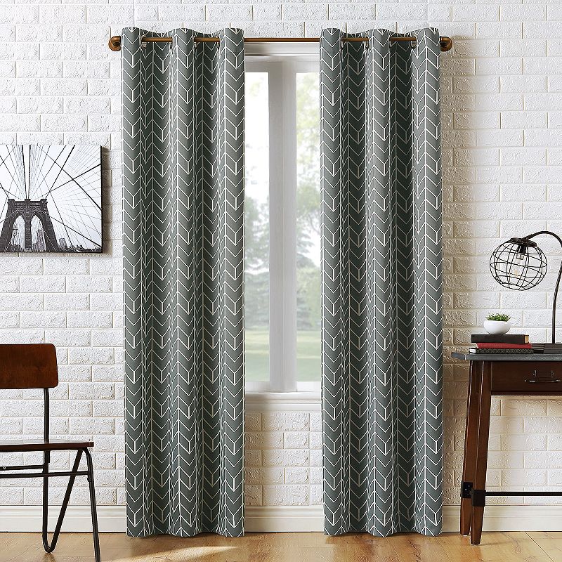 Sun Zero Kenwood Chevron Blackout Grommet Curtain Panel