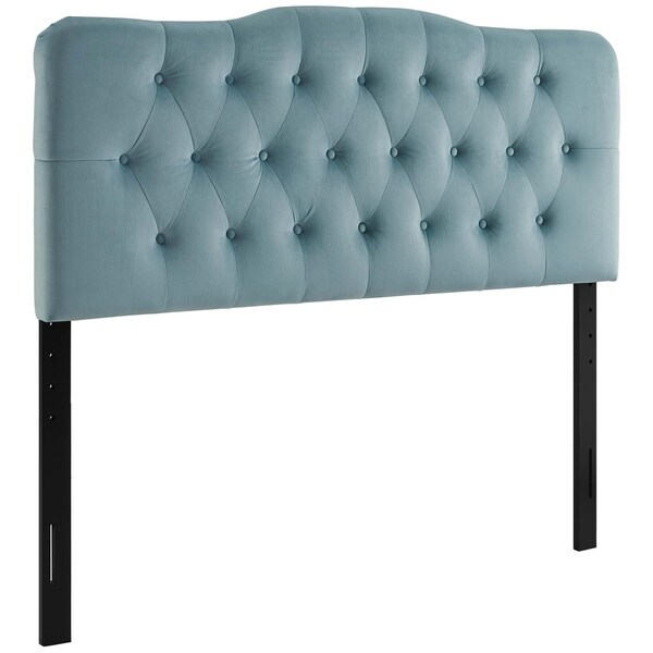 Carson Carrington Labbetorp Queen Diamond Tufted Velvet Headboard - - 28502753